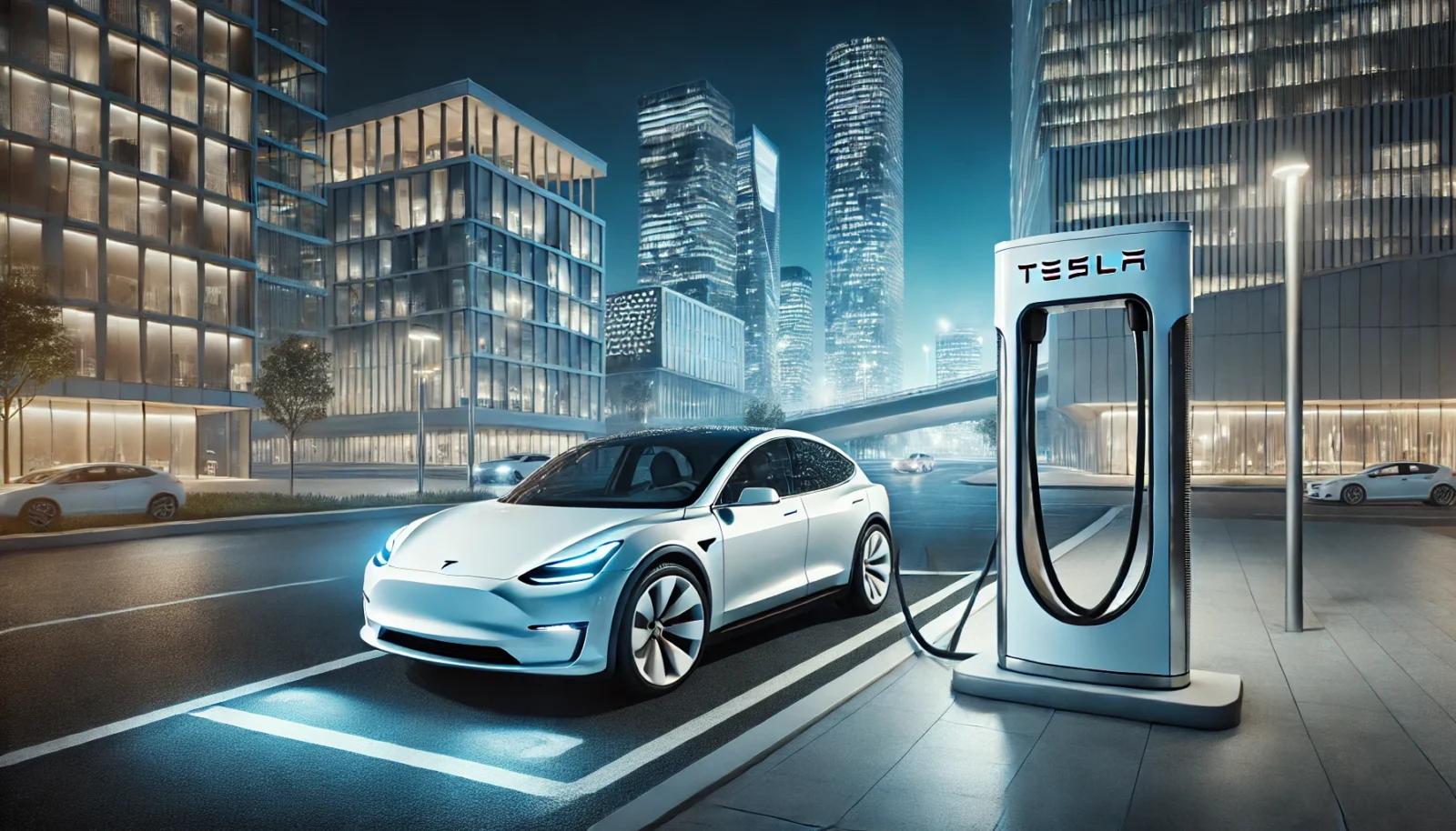 incentivi auto elettriche 2024, auto in ricarica urbana notturna