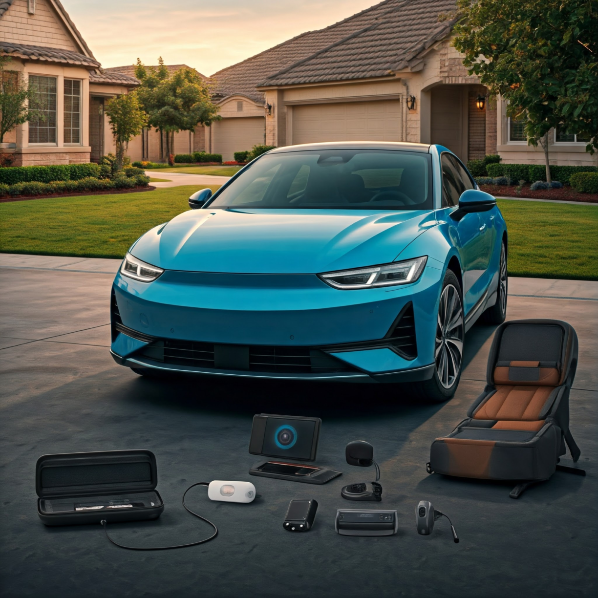 auto moderna con accessori innovativi per il 2025