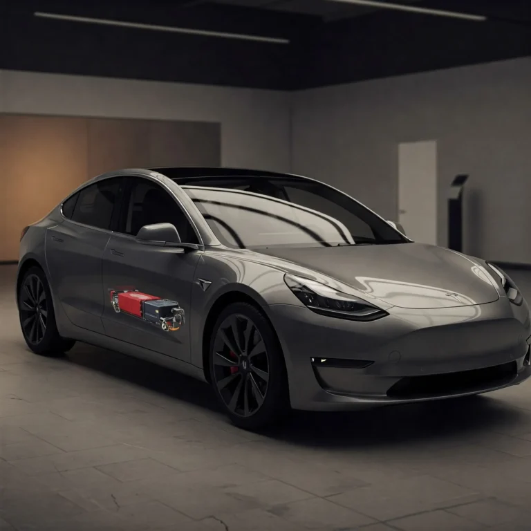 Auto elettrica usata in vendita con venditore che mostra lo stato della batteria al cliente